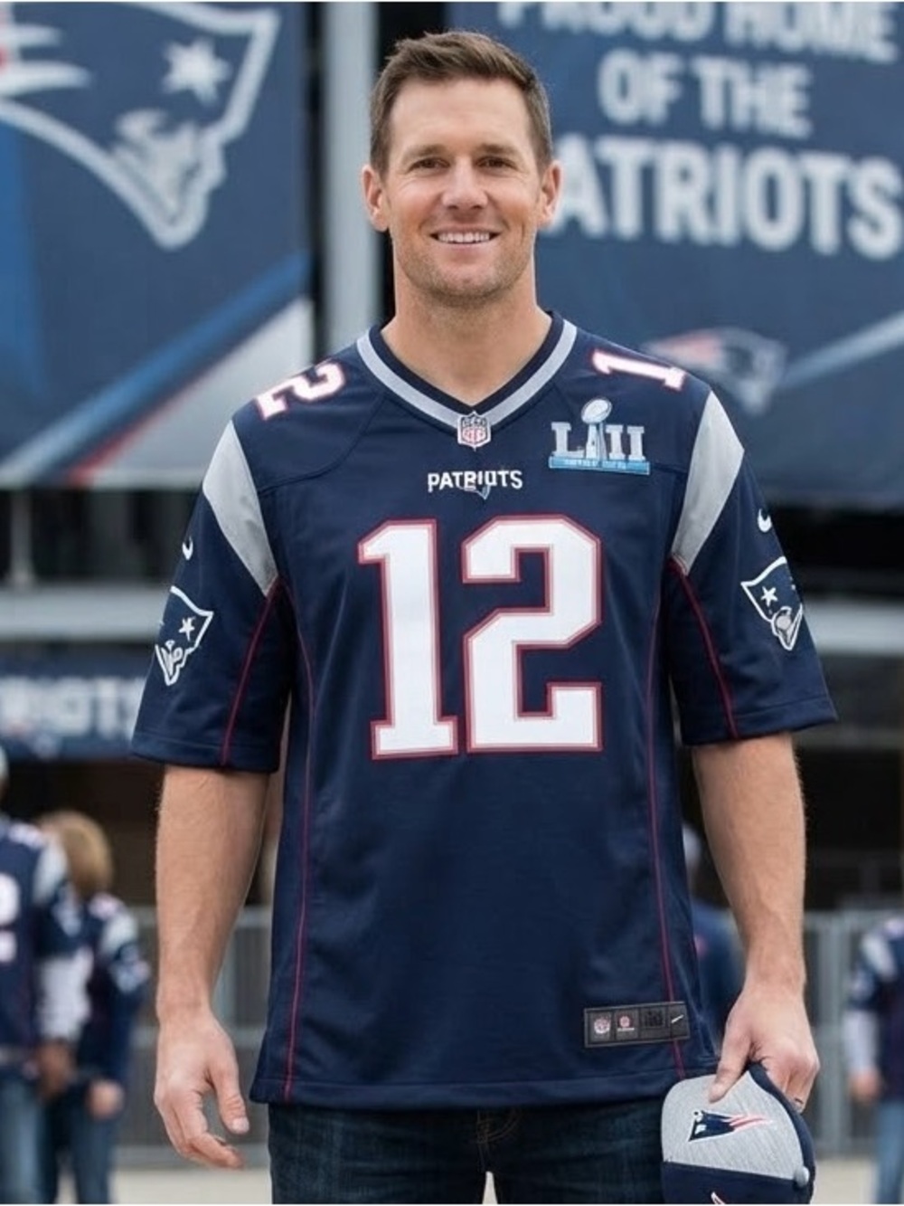 NFL New England Patriots Tom Brady #12 Super Bowl LII Nike Jersey Sz 52 -2XL NWT